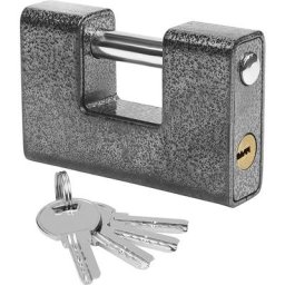Cadenas Exterieur Ultra Robuste avec 4 Clés - Gros Cadenas Monobloc en Acier Solide Trempé