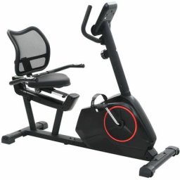 Vidaxl - Vélo d'appartement magnétique couché avec mesure du pouls Noir