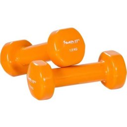 Movit - set de 2 haltères en vinyle, haltères courts avec surface en vinyle, 2x 0,5 kg en orange