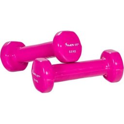 Movit - set de 2 haltères en vinyle, haltères courts avec surface en vinyle, 2x 0,5 kg en rose