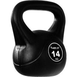 Movit - Kettlebell basic black, haltère à boule avec enveloppe en matière synthétique ménageant le