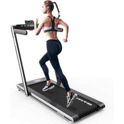 Tapis de Course Pliable 2 en 1, 1-15 km/h avec avec Bluetooth,APP et Double Affichage LED,Main