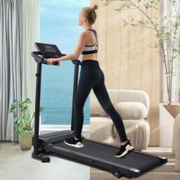 Tapis roulant pliable 12 km/h - Avec affichage LED, 3 niveaux d'inclinaison, AUX, Bluetooth - Noir