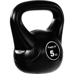 Movit - Kettlebell basic black, haltère à boule avec enveloppe en matière synthétique ménageant le