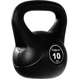 Movit - Kettlebell basic black, haltère à boule avec enveloppe en matière synthétique ménageant le