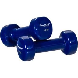 Movit - set de 2 haltères en vinyle, haltères courts avec surface en vinyle, 2x 0,5 kg en bleu