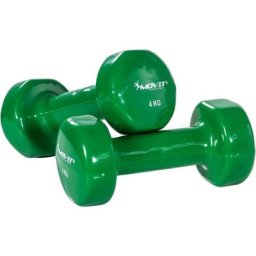 Movit - set de 2 haltères en vinyle, haltères courts avec surface en vinyle, 2x 0,5 kg en vert foncé