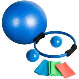 Movit - Set de yoga 7 pièces, set Pilates, comprenant 1x ballon de gymnastique, 2x médecine ball,