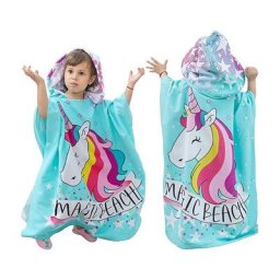 Blue Dream - Serviette de bain pour enfants (cheval multicolore 75 150CM), serviette de plage pour