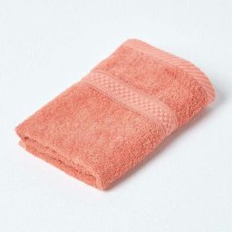 Homescapes - Carré éponge 100% coton Orange, 30 x 30 cm - Orange