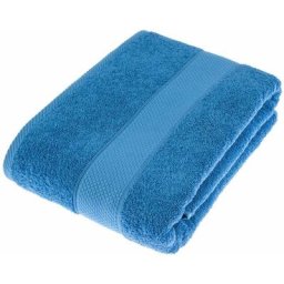 HOMESCAPES Serviette 100% Coton - Bleu de Cobalt - 100 x 150 cm - Bleu Cobalt