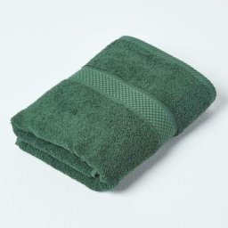 Serviette invité 100% coton Vert foncé, 40 x 60 cm - Vert Foncé - Homescapes