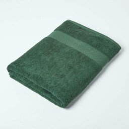 Homescapes - Maxi drap de bain 100% coton Vert foncé, 100 x 180 cm - Vert Foncé