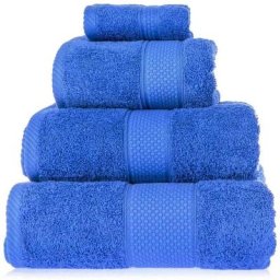Homescapes - Serviette 100% Coton - Bleu Roi - Lot 4 serviettes - Bleu Royal