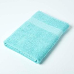 Homescapes - Maxi drap de bain 100% coton Bleu aqua, 100 x 180 cm - Bleu Aqua