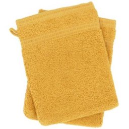Linnea - Gant de toilette 16x21 natural - Jaune Curry