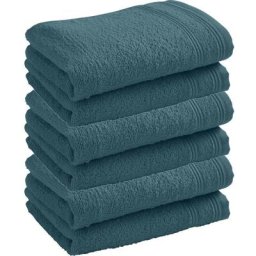 Univers Decor - Lot de 6 serviettes invité éponge 'Spa' 30 x 50 cm / 400 gr/m² - 'Spa' Cobalt - Bleu