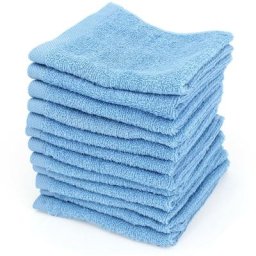 Linnea - Lot de serviettes invité alpha 12 pièces 30x30 cm - Bleu ciel