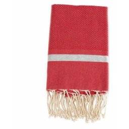 Fouta en coton tissage nid d'abeille spa 100x200cm rouge