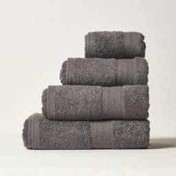 Homescapes - Serviette de toilette 50 x 90 cm en coton égyptien 500 g/m², Gris ardoise - Gris