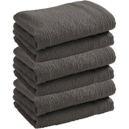 Univers Decor - Lot de 6 serviettes invité éponge 'Spa' 30 x 50 cm / 400 gr/m² - 'Spa' Anthracite