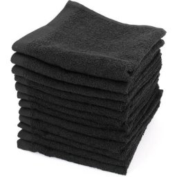 Linnea - Lot de serviettes invité alpha 12 pièces 30x30 cm - Noir