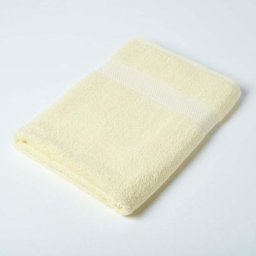 Homescapes - Maxi drap de bain 100% coton Jaune, 100 x 180 cm - Jaune