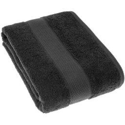 Homescapes - Serviette 100% Coton - Noir - 100 x 150 cm - Noir