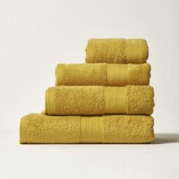 Homescapes - Drap de bain 95 x 150 cm en coton égyptien 500 g/m², Jaune moutarde - Jaune moutarde