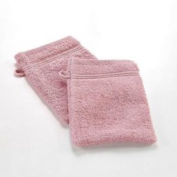 1001kdo Hygiene&beaute - Lot de 2 gants de toilette 15 x 21 cm Tendresse rose