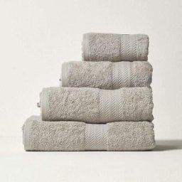 Homescapes - Lot de 4 serviettes de bain en coton égyptien 500 g/m², Gris clair - Gris clair