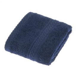 Homescapes - Serviette 100% Coton - Bleu marine - 30 x 30 cm - Bleu Marine