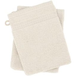 Linnea - Gant de toilette 16x21 natural - Ivoire Blanc crème