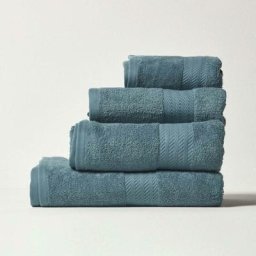 Homescapes - Serviette de toilette 50 x 90 cm en coton égyptien 500 g/m², Bleu canard - Bleu canard