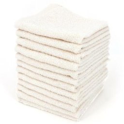 Linnea - Lot de serviettes invité alpha 12 pièces 30x30 cm - Ivoire