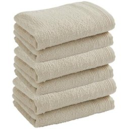 Univers Decor - Lot de 6 serviettes invité éponge 'Spa' 30 x 50 cm / 400 gr/m² - 'Spa' Lin - Beige