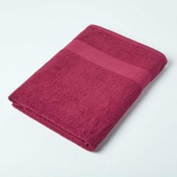 Homescapes - Maxi drap de bain 100% coton Bordeaux, 100 x 180 cm - Bordeaux