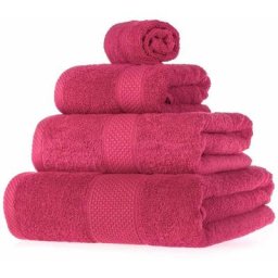 Homescapes - Serviette 100% Coton - Framboise - Lot 4 serviettes - Framboise