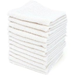 Linnea - Lot de serviettes invité alpha 12 pièces 30x30 cm - Blanc