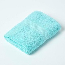 Serviette invité 100% coton Bleu aqua, 40 x 60 cm - Bleu Aqua - Homescapes