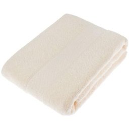 HOMESCAPES Serviette 100% Coton - Crème - 100 x 150 cm - Crème