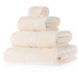 Homescapes - Serviette 100% Coton - Crème - Lot 4 serviettes - Crème