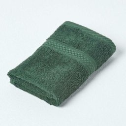 Homescapes - Carré éponge 100% coton Vert foncé, 30 x 30 cm - Vert Foncé