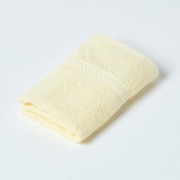 Homescapes - Carré éponge 100% coton Jaune, 30 x 30 cm - Jaune