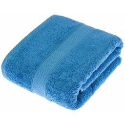Homescapes - Serviette 100% Coton - Bleu de Cobalt - 70 x 130 cm - Bleu Cobalt