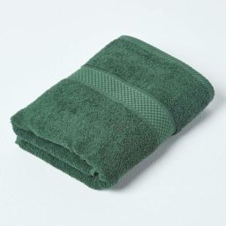 Homescapes - Serviette de toilette 100% coton Vert foncé, 50 x 90 cm - Vert Foncé
