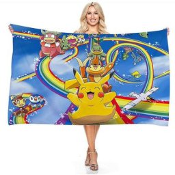 Blue Dream - Serviette de bain absorbante super douce serviette de plage, série Pokemon Pokemon