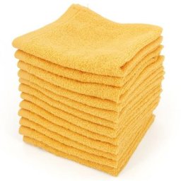 Linnea - Lot de serviettes invité alpha 12 pièces 30x30 cm - Jaune Or