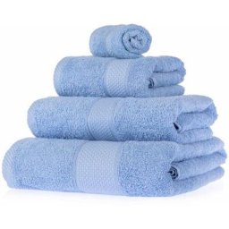Homescapes - Serviette 100% Coton - Bleu clair - Lot 4 serviettes - Bleu Clair