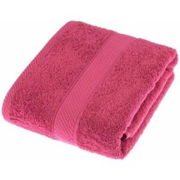 HOMESCAPES Serviette 100% Coton - Framboise - 70 x 130 cm - Framboise